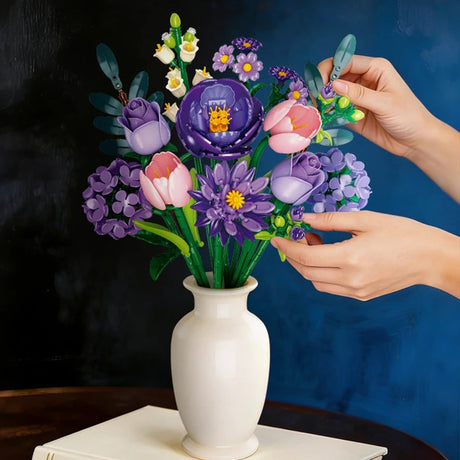 Purple Aura Building Block Flower Bouquet