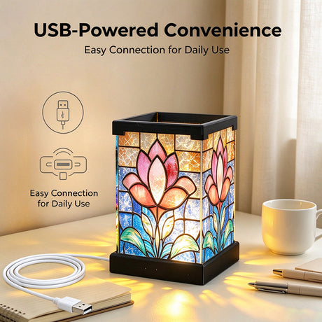 Tiffany-Style Stained Glass Puzzle Night Light – Short Version