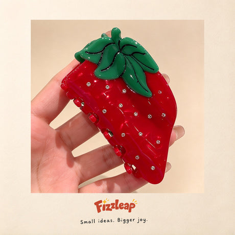 Rhinestone Strawberry Claw