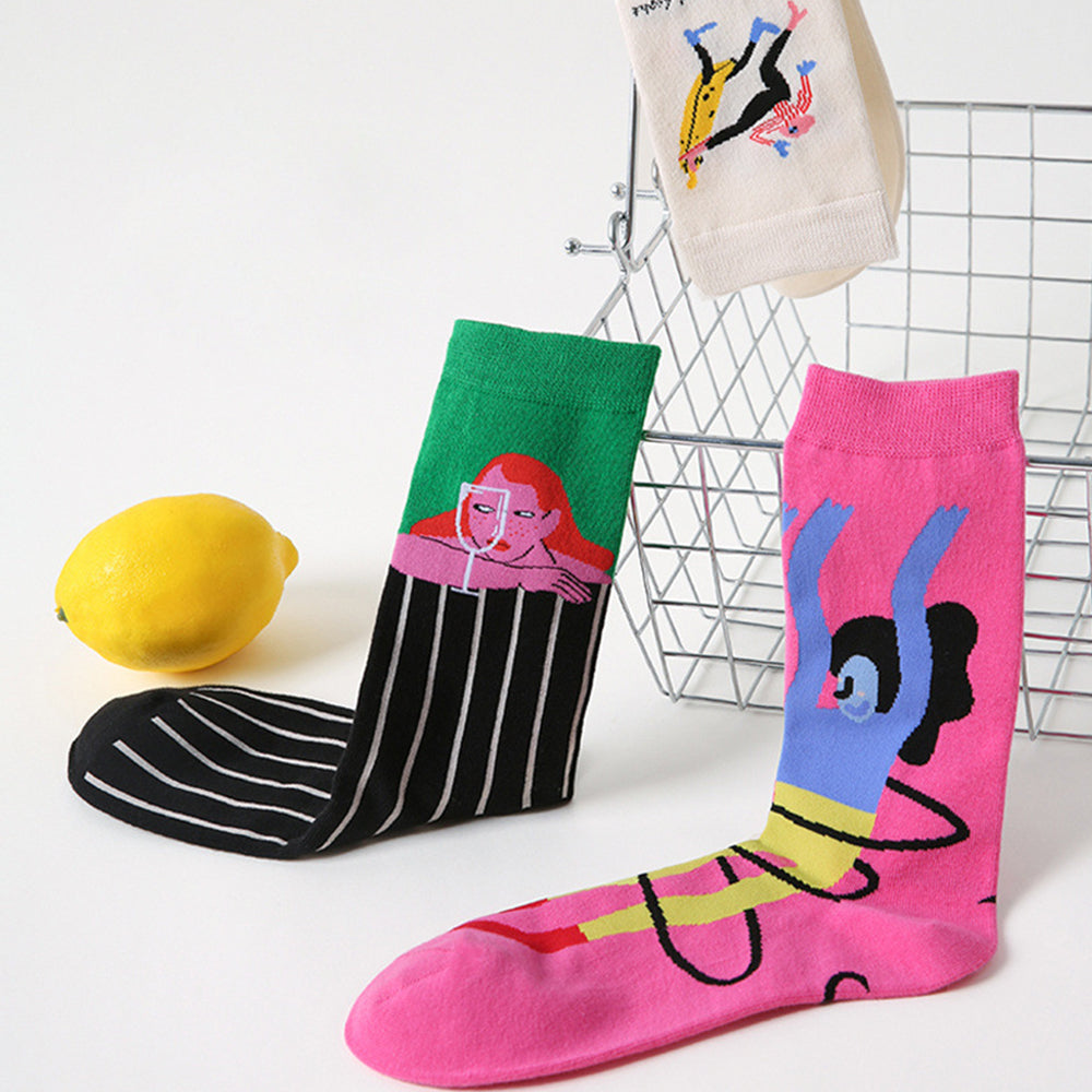 Art Illustration Socks
