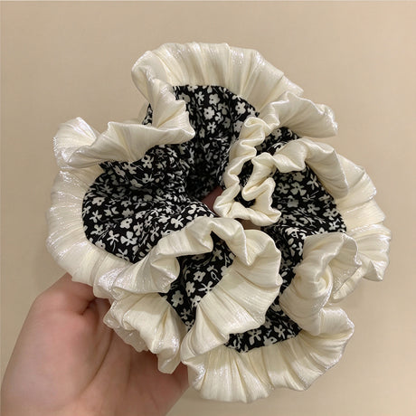 Large Floral Ruffle Scrunchie