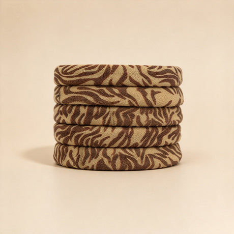 Set of 5 Leopard Print High-Stretch Scrunchies