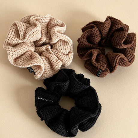 Vintage Double-Layer Knitted Scrunchie