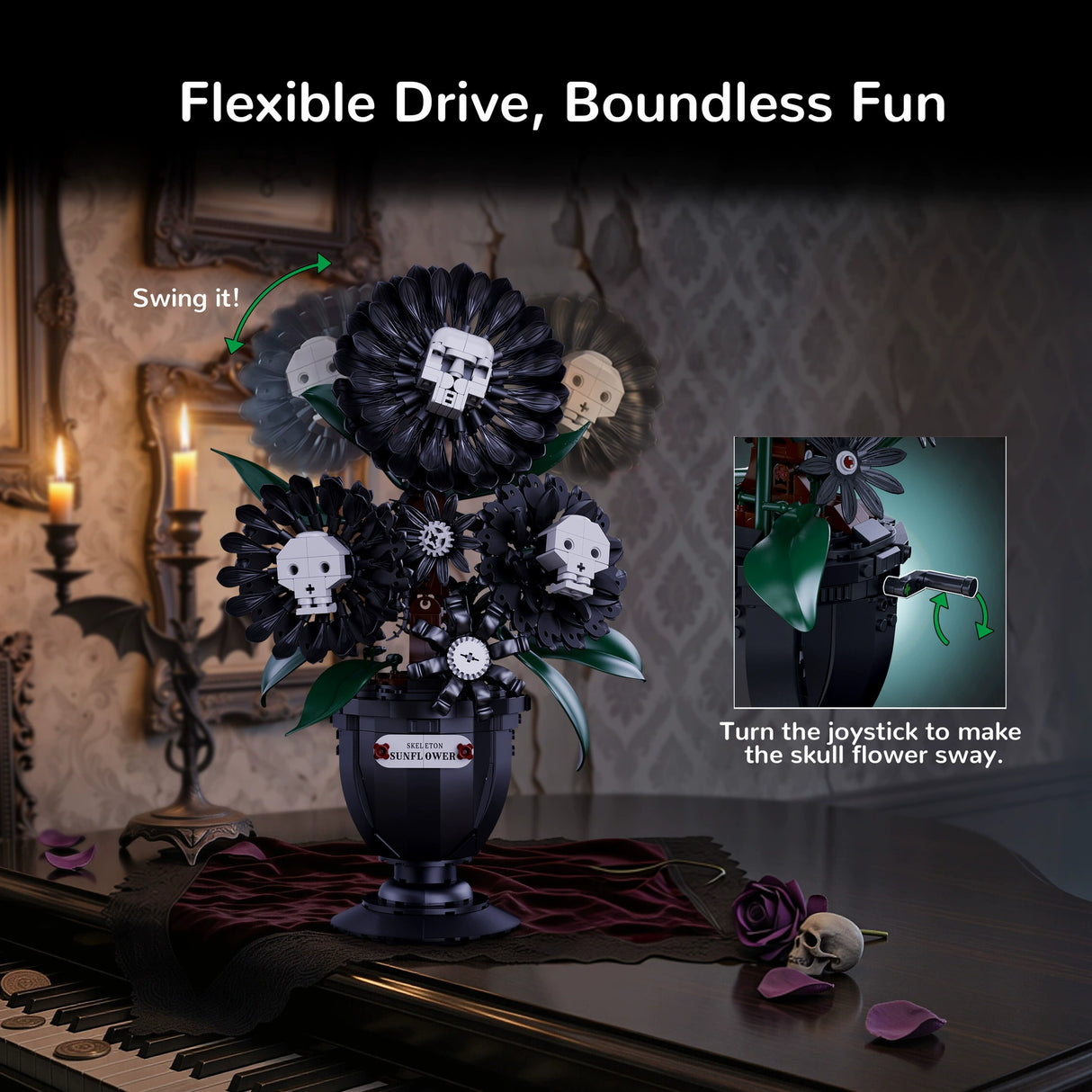 Glow Skull Flower Building Set
