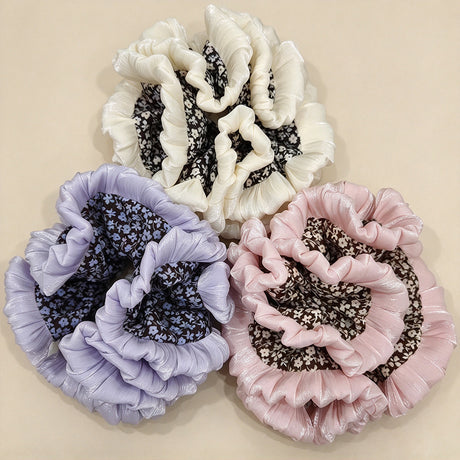 Large Floral Ruffle Scrunchie