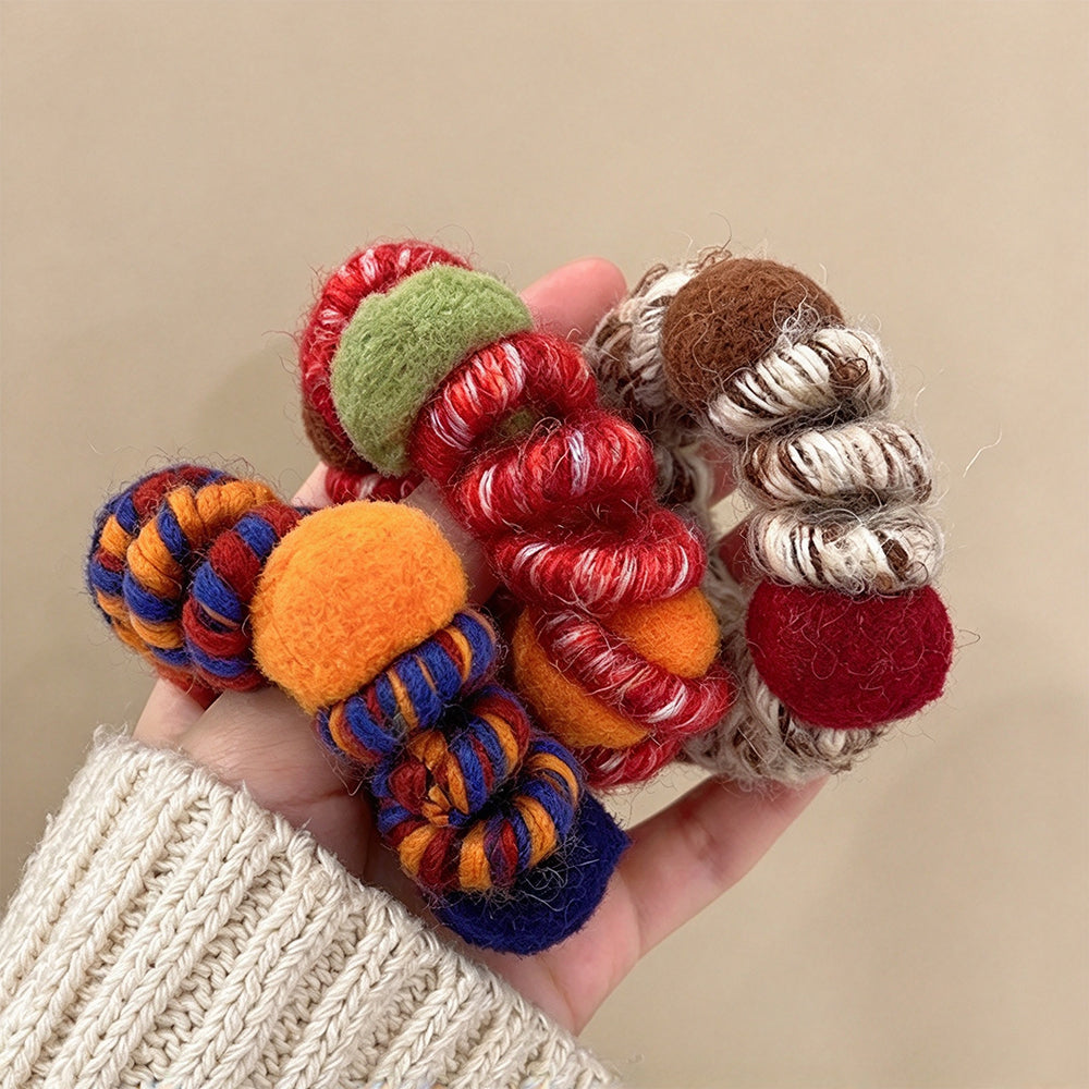 High-Stretch Coiled Yarn Scrunchie