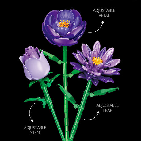 Purple Aura Building Block Flower Bouquet