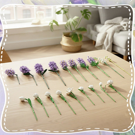 Purple Romantic Building Block Bouquet Set
