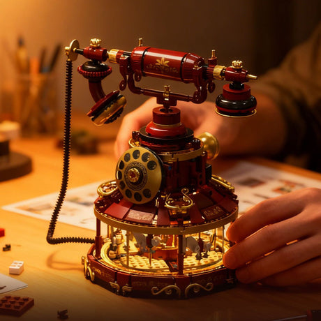 Vintage Telephone & Carousel Building Block Set