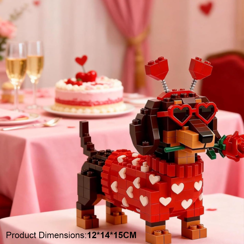 Cowboy Dachshund Building Block Set