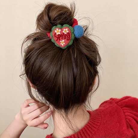 Felt Heart Stretch Scrunchie