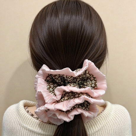 Large Floral Ruffle Scrunchie