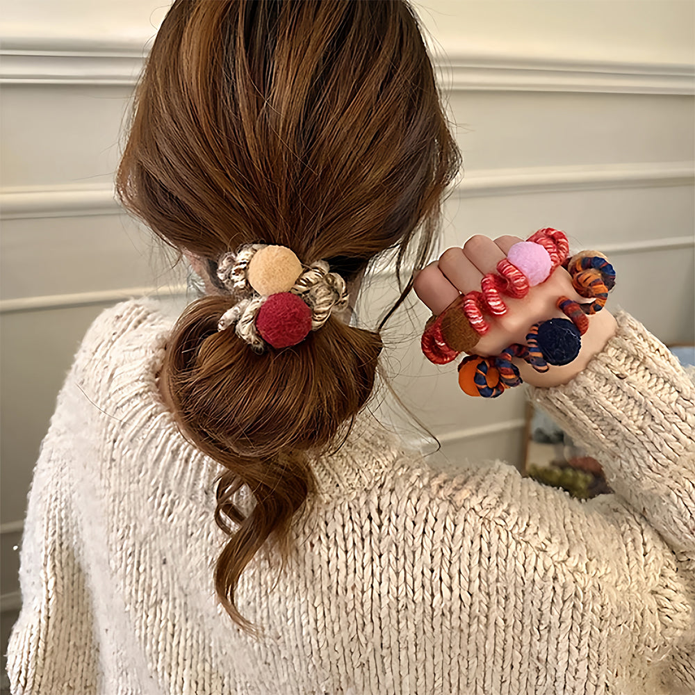High-Stretch Coiled Yarn Scrunchie