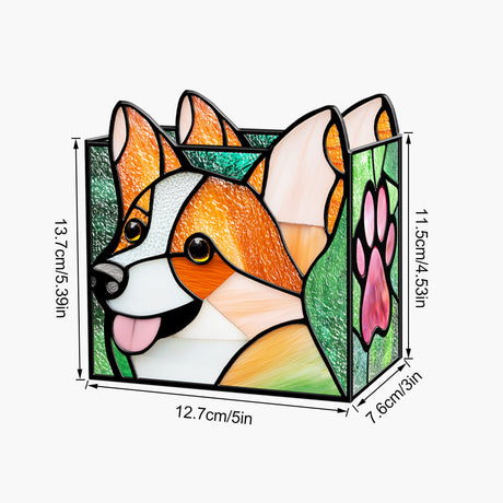 Embossed Stained Glass Puzzle Pen Holder