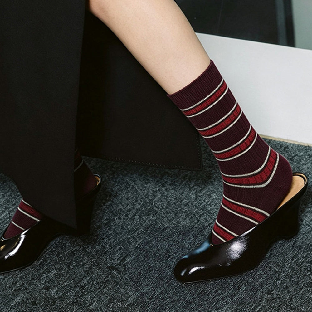 Burgundy Rhythm Socks