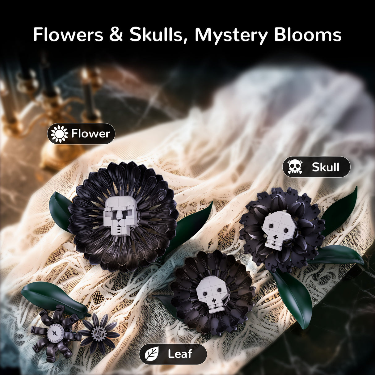 Glow Skull Flower Building Set