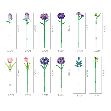 Purple Aura Building Block Flower Bouquet