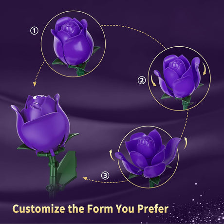 Purple Rose Building Bouquet Set