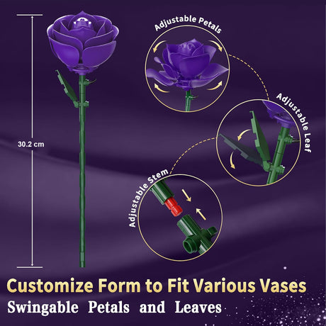 Purple Rose Building Bouquet Set