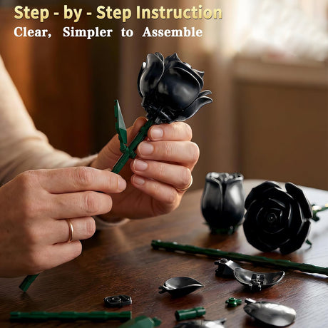 Black Rose Building Bouquet Set