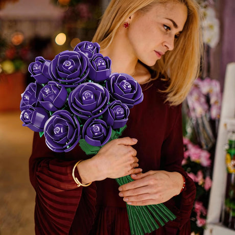 Purple Rose Building Bouquet Set