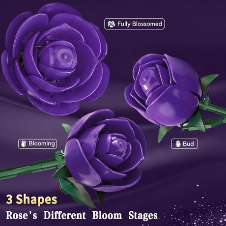 Purple Rose Building Bouquet Set