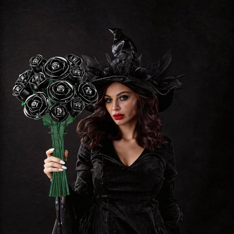 Black Rose Building Bouquet Set
