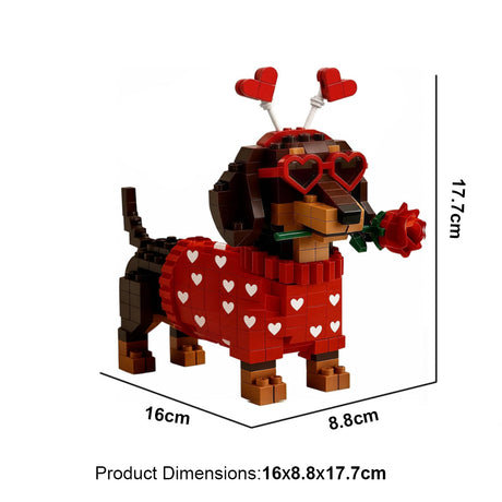 Cowboy Dachshund Building Block Set