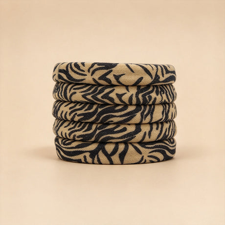 Set of 5 Leopard Print High-Stretch Scrunchies