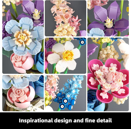 Colorful Bloom Building Bouquet Set