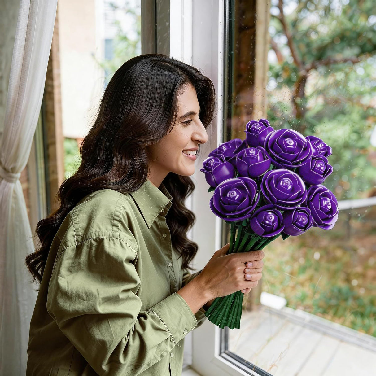 Purple Rose Building Bouquet Set