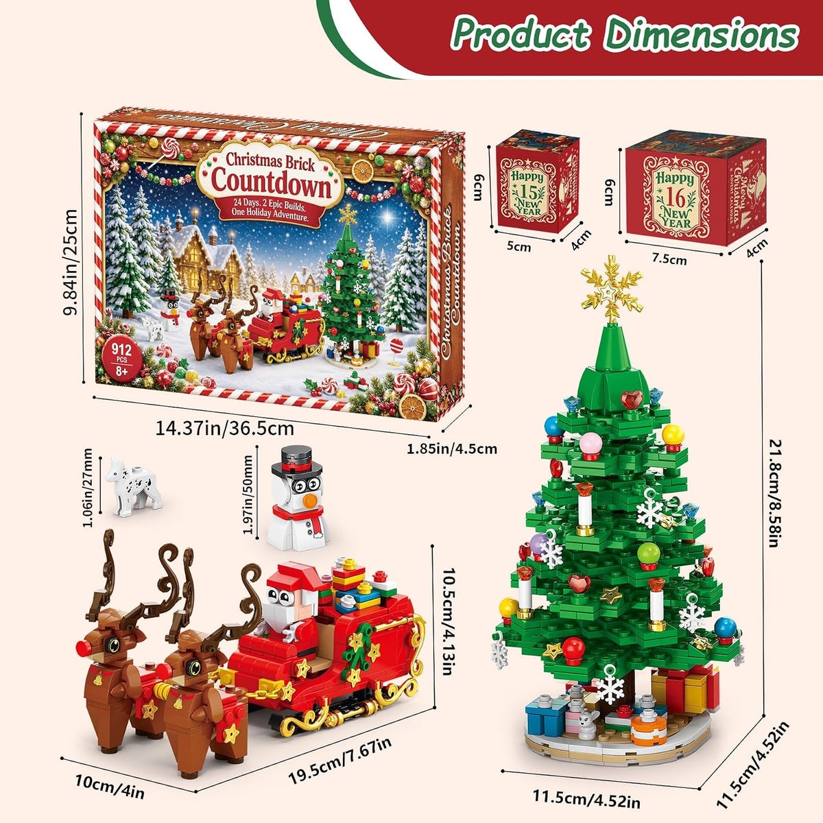 2026 Christmas Tree Building Block Set Advent Calendar