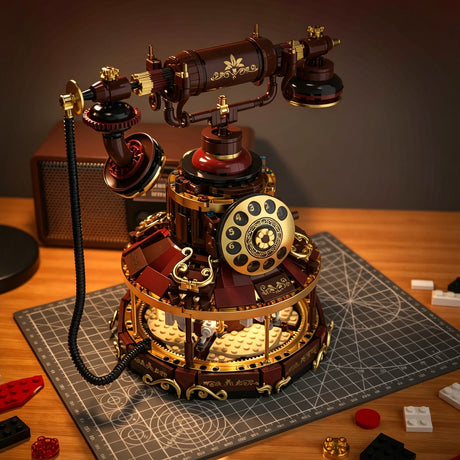 Vintage Telephone & Carousel Building Block Set