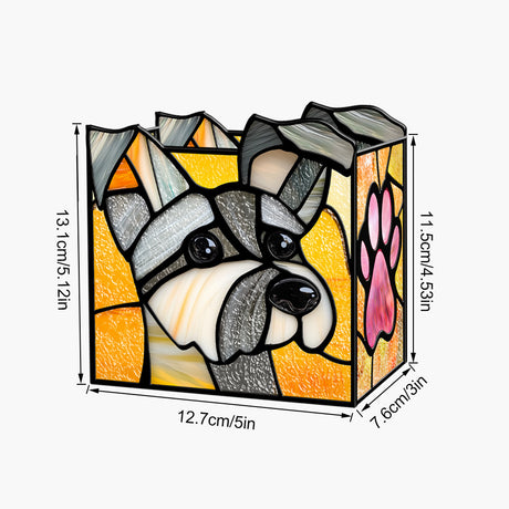 Embossed Stained Glass Puzzle Pen Holder