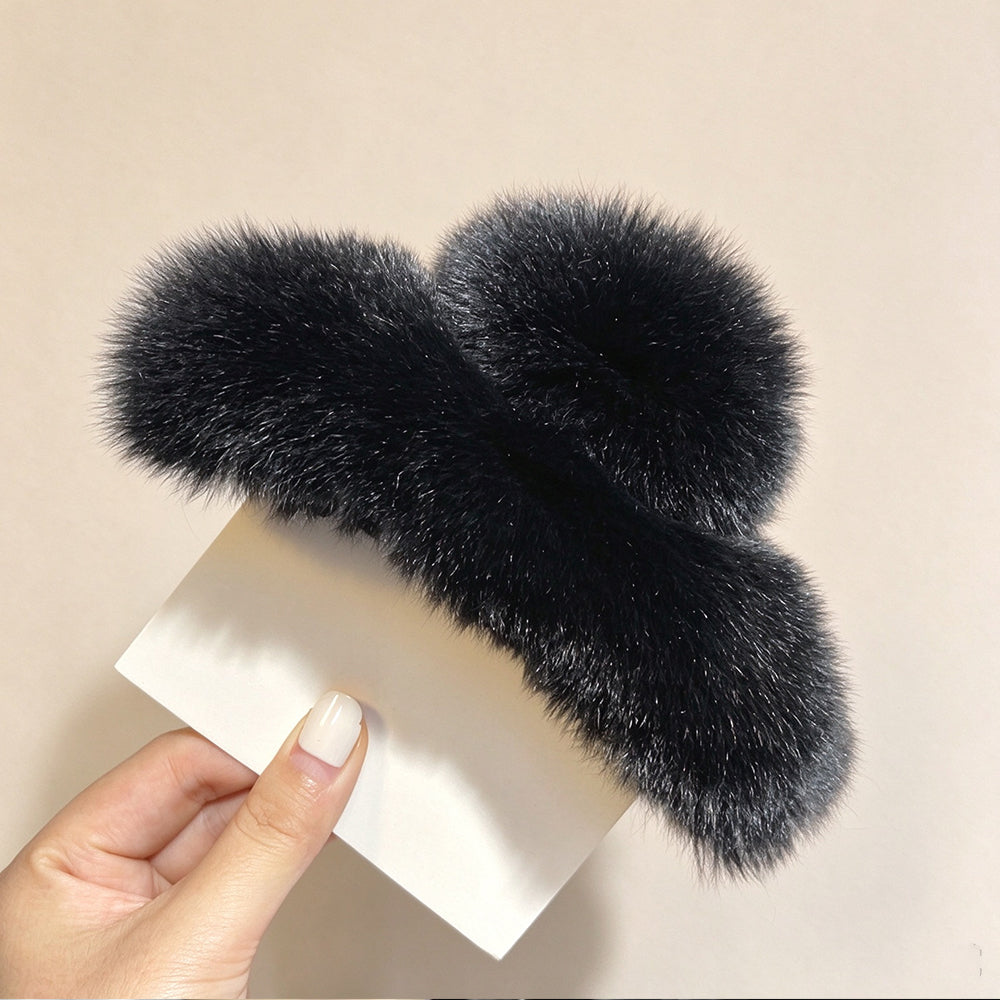 Rex Rabbit Fur Large Claw Clip