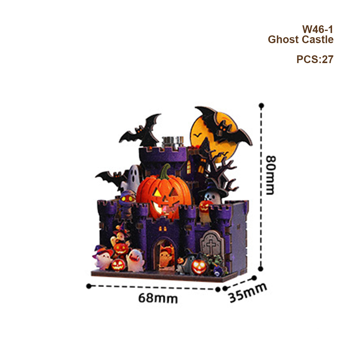Festive Wooden House Magnetic 3D Puzzle Kit