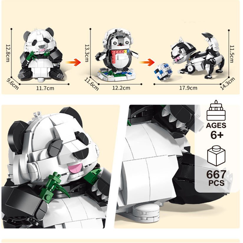 3-in-1 Elephant  Building Block Set