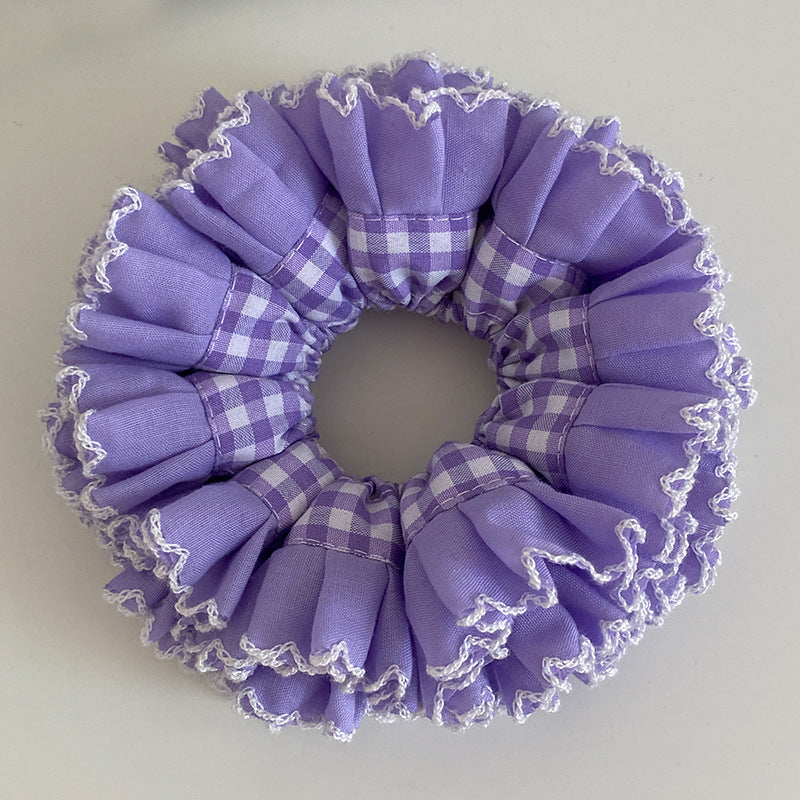 Purple Layered Ruffle Scrunchie