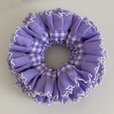 Purple Layered Ruffle Scrunchie
