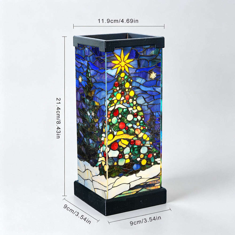 Tiffany-Style Stained Glass Puzzle Night Light