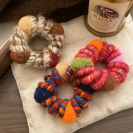 High-Stretch Coiled Yarn Scrunchie