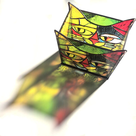 Embossed Stained Glass Puzzle Pen Holder