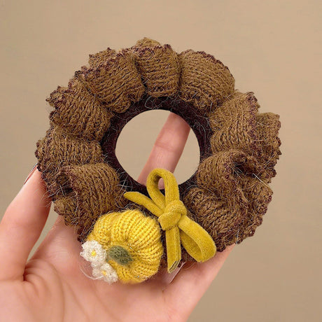 Handmade Crochet Autumn Farm Scrunchie
