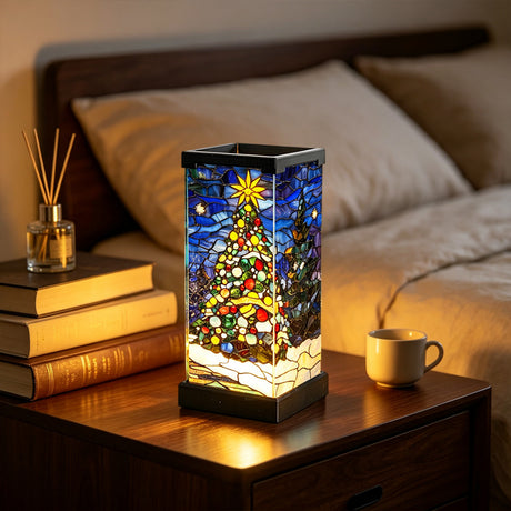 Tiffany-Style Stained Glass Puzzle Night Light