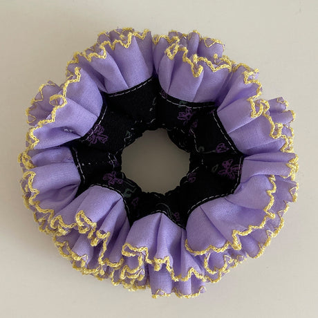 Purple Layered Ruffle Scrunchie
