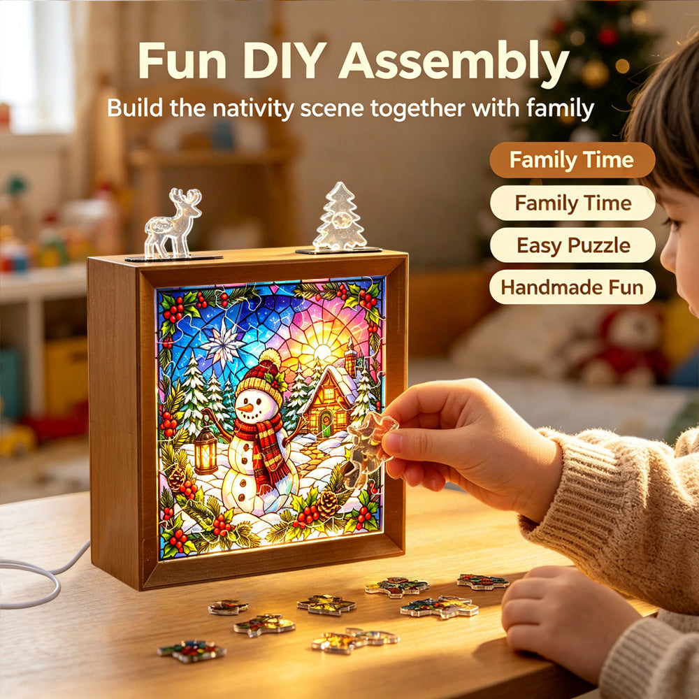 Christmas Glow Acrylic Puzzle Night Light