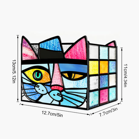 Embossed Stained Glass Puzzle Pen Holder