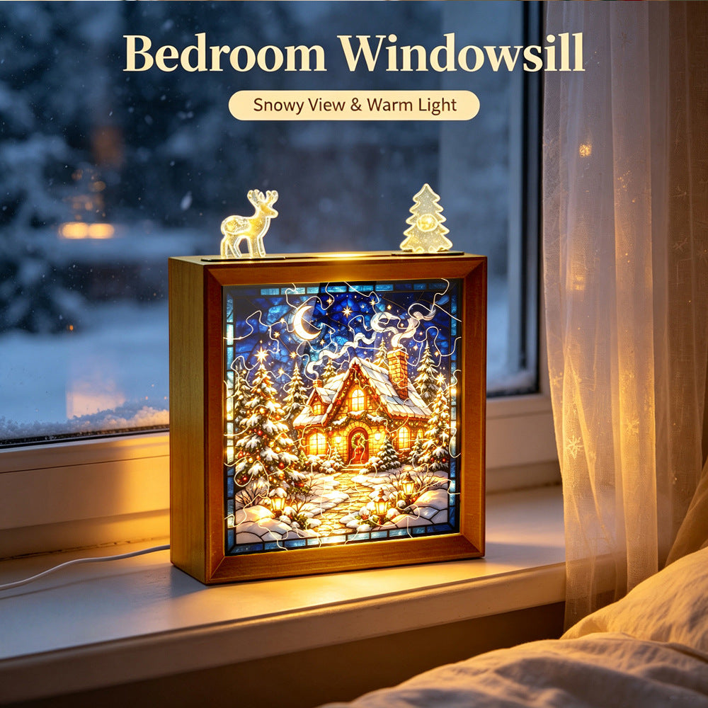 Christmas Glow Acrylic Puzzle Night Light