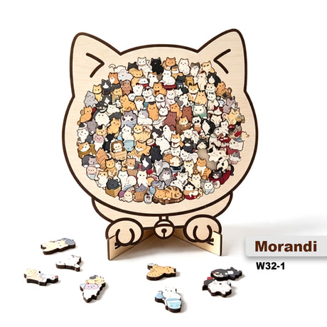 Cartoon Cat Wooden Educational Puzzle