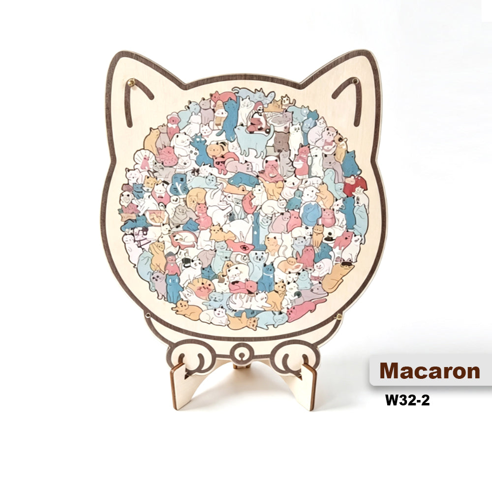 Cartoon Cat Wooden Educational Puzzle